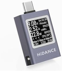 Serplex® Type-C Voltage Ammeter Digital Power Meter PD3.1 Type-C Tester Power Meter DC 4.5-50V 0-12A 600W Multi-function Digital Power Meter for Cable Testing, Battery Charging Profiling