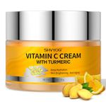Turmeric Vitamin C Face Cream, Vitamin C Face Moisturizer, Anti-aging Hydration Skin Firming & Brightening Cream for Dark Spots, Wrinkles, Uneven Skin Tone, Vitamin C Lotion Day and Night Cream