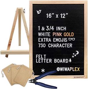 WIWAPLEX Black Felt Letter Board,Word Board Sign,16 x 12 inch Changeable Letter Board with 730 Plastic Message Board Letters Numbers Symbols Pattern,Wooden Tripod Stand, Scissors, 3 Free Storage Bags