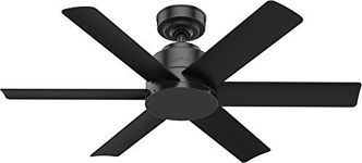 Hunter Fan Kennicott Indoor/Outdoor Ceiling Fan with Wall Control, Matte Black Finish, 44 Inch