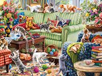 Ceaco - Paws Gone Wild - Kitty Chaos - 500 Piece Jigsaw Puzzle