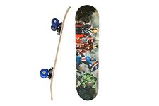 BABAFAB BABA FAB Portable Handheld Lightweight Skateboard 24" Light Flashing 4 Wheels Mini Cruiser Skateboard, Beginners Longboard Suitable for Kids (Marvel Avengers)