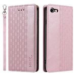 LOLFZ Case for iPhone 6 Plus iPhone 6S Plus, Leather Flip Wallet Case Card Slots Kickstand Wrist Strap Protective Magnetic Phone Case Cover for Apple iPhone 6 Plus/6S Plus - Rose Gold