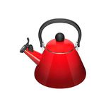 Le Creuset Kone Stove-Top Kettle with Whistle, Suitable for All Hob Types Including Induction, Enamelled Steel, Capacity: 1.6 L, Cerise, 40101020600000