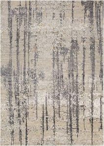 Hauteloom Moncure Living Room, Bedroom Area Rug - Abstract Distressed Faded Striped Ombre - Contemporary Modern Transitional Minimalist - Black, Light Gray, Beige, Gray, Charcoal - 9' x 13'