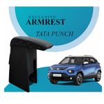 Pabla Enterprises Wooden Car Console/Armrest for Front Seats with Storage Compartment For TATA PUNCH Black For All Models