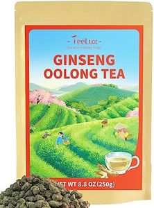 TeeLux Ginseng Oolong Tea, Premium Oolong Tea Loose Leaf, High Mountain Ren Shen Tea, Natural Ginseng Tea, Roasted & Honey Aroma