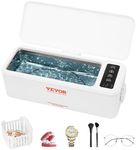 VEVOR Jewelry Cleaner Ultrasonic Machine, Ultrasonic Cleaner Machine 16oz (470ml) with 4 Timer Modes, Portable ultrasonic jewelry cleaner with Cleaning Basket for Eyeglasses, Watches, Dentures, Rings