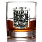 English Pewter Company Vintage Years 1974 50th Birthday or Anniversary Whisky Glass Tumbler - Unique Gift Idea for Men [VIN003]