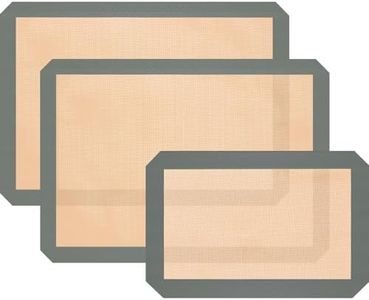 Silicone Baking Mat, 3 Pack Reusable Baking Mat, Non-Stick, Food Safe Silicone Mats for Baking, Oven Baking Sheet for Making Cookies, Macaroons, Bread