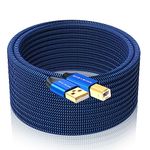 Printer Cable 30ft, GOSYSONG USB Printer Cord 2.0 Type A Male to B Male Cable Scanner Cord High Speed Compatible with HP, Canon, Dell, Epson, Xerox, Samsung and More (Blue)