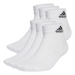 adidas Unisex Thin and Light Sportswear Ankle Socks 6 Pairs, White/Black, 4.5-6