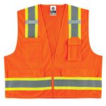 Ergodyne GloWear 8248Z ANSI Two-Tone Surveyors Reflective Safety Vest, Orange, Large/X-Large