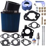 MRELC Air Filter Adapter Jet Kit for Predator 301cc 420cc 11hp 13hp 15hp GX340 GX390 389cc Stage 1 Mini Bike Parts Go Kart Golf Cart Lawnmower Water Pump Pressure Washer Generator OHV Engine (Blue)