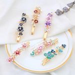 WHITEBRIDGE 6pcs Colorful Vintage Flower Design Metal Alligator Hair Clips For Women Girls