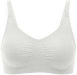 Medela Women's Maternity and Nursing Bra - Seamless, Non-Wired Bra for Pregnancy and Breastfeeding with Stretchy Band and Breathable Fabric for All-Day Comfort White