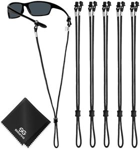 SIGONNA Eyeglasses String Holder Strap Cord - Eyeglass Chain for Men Women - Glasses Lanyard Holders Around Neck - Sports Eye Glass Straps Sunglass Retainer - 5 Cords Black