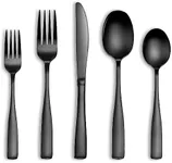 20 Pcs Black Silverware Set, Food-G