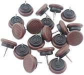 50pcs Round Heavy Duty Nylon Furniture Pads,Ulifestar Nail On Furniture Sliders Hardwood Floor Protectors for Chair Table Desk Desser Cabinet Sofa Couch Leg Feet Non Slip Glides Dia 27mm(Brown)