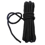 Fuwok 2/3/4/6/8/10MM 20M(64ft) Satin Nylon Trim Cord,Rattail Silk Cord,All Purpose Rope,Assorted Colors Nylon String Twisted Durable Long Ropes (Black, 8mm)