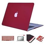 Se7enline Compatible with MacBook Pro Case 13 inch Model A1502/A1425 2015/2014/2013/2012 Laptop Hard Shell Protective Case&Sleeve Bag&Keyboard Cover Skin&Screen Protector&Dust Plug,Wine Red