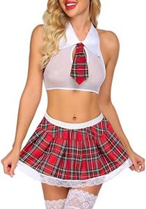 Avidlove Women Babydoll Lingerie Outfits Floral Lace Nightwear Thongs Briefs With Bow Set, Medium, White