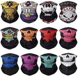 MengH-SHOP Skull Face Tube Mask Multifunctional Elastic Sports Seamless Headwear Outdoor Bandana Scarf with UV Resistance 12 Pack