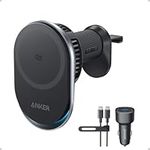 Anker Prime MagSafe Car Mount Charger, Qi2 25W Certified Wireless Car Charger with TEC Cooling, Strong Magnets, Air Vent Mount for iPhone 17-12 Series (Check Vent Compatibility, Includes 60W Adapter)