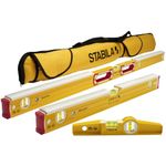 Stabila 48296 Mason kit Includes 36448-48-Inch Mason Level with Dead-Blow Shield, 36424 Mason Level with Dead-Blow Shield, 25100 die cast Torpedo and 30015 Carry case Yellow