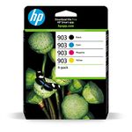HP 6ZC73AE 903 Original Ink Cartridges, Black/Cyan/Magenta/Yellow, Multipack, 4 Count (Pack of 1), Packaging May Vary