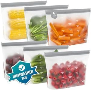 IDEATECH Reusable Stand Bags 6 Pack Extra Large Food Storage Dishwasher Freezer Safe Ziplock Storage Silicone Organizer Bags Dishwasher Safe Gallon Soup Bags For Freezing