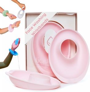Liquilinks - LiquiBands Silicone Wrist Bands for Washing Face - Spa Face Wash Wristbands That Keep You Dry - 1 Pair of Wrist Water Guards - Essential Beauty Accessory for Teen Girls Blush Pink
