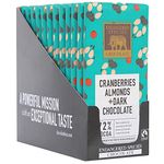 Endangered Species - Dark Chocolate Bars Box 72% Cocoa Cranberries & Almonds - 12 Bars