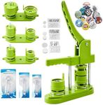 Button Maker Machine Kit 1''+1.25''+2.25'' Button Badge Maker Machine Kit for Kids Button Press Machine with 300 Sets Button Parts (Green, 25/32/58mm)