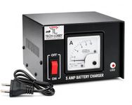 TECH-UNIQUE 12V 5 Amp Heavy Duty Copper Battery Charger with Amp Meter | Battery Charger Cum Eliminator | AC 220V to 12V DC Fast Charging for Car, Bike, Inverter & Lead Acid Batteries