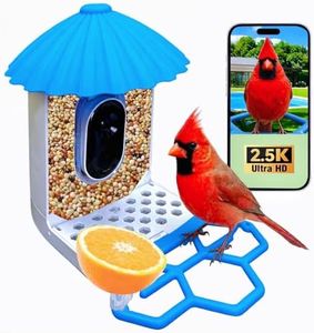 Bird Feeder with Camera, Compatible with Alexa, 5MP Crystal Clear Photos, 60fps Live View, AI Bird Species Identification Solar Powered Outside Smart Bird House with Camera, Best Gift for BirdLovers