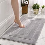 GRANNY SAYS Bath Mat 40 x 60 cm, Pack of 1 Grey Bathroom Mat, Bathroom Mats Non Slip Washable, Super Absorbent Bath Mat, Soft Bathtub Rugs for Floor, Plush Bath Mat for Tub, Bathroom Carpet Waterproof