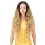 DÉBUT Lace Front Wig Curly Wig for Women 28 inches 230g Synthetic Hair Heat Resistant Fiber 130% Density (28 inches, TAT6/27/24E)