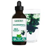 Liquid Chlorophyll Drops Mint 15X Concentrated 100ml - Detox - Alkaline - Natural Body Deodorant - Antioxidant - Cold Extracted from Non-GMO Alfalfa - Made in Canada