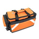 LINE2design Medical Elite Trauma Bag - EMT First Responder Paramedic Bag - Heavy-Duty Zippered Pockets Portable Travel Size EMS Emergency Medical Bag First Aid Equipment Bag Home Health Aides - Orange