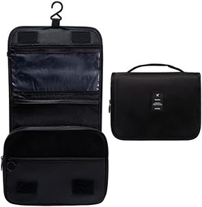 OrgaWise Astuccio da toilette da donna, pieghevole, impermeabile, portatile, multifunzione, per inviare una bella borsa, nero, Borsa da bagno