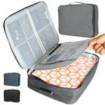 POPCUBE Large Document Organizer Bag,Water-Resistant Travel Storage Bag, Travel File Organizer Bag with Password Lock - Can Hold Bank Cards-Best for Home,Office,Travel