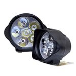 Allextreme EXG3FWS Imported 6 LED Fog Light White Light Waterproof Mirror Mount Driving Work Lamp for Motorcycles and Cars (10W, 2 PCS, 6 Months Warranty)