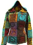 SHOPOHOLIC FASHION Women Pixie Hippie Emo Gothic Hoodie Hippy Sweater Boho Cardigan (2XL)