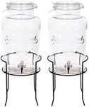 2X Black Stand 6.5L Glass Drinks Di