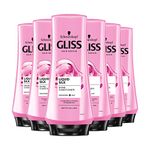 Schwarzkopf Gliss Liquid Silk Gloss Conditioner, with Keratin, Multipack 6 x 200 ml