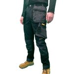 Dewalt Bridgeport Slim Fit Holster Work Trousers with Pro-Stretch Panels (Bridgeport, UK, Waist & Inseam, 34, 31) Black/Grey