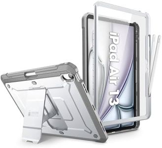 SUPCASE for iPad Air 13 Inch Case M2 2024 with Pencil Holder (Unicorn Beetle Pro), [Built-in Screen Protector & Stand] [Military-Grade Protection] Full-Body Cover for iPad Air 13 Inch M2, White