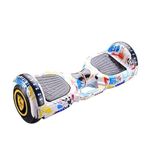 CREZITO Self-Balancing Hoverboard with Shock Absorption Tires | Built-in Bluetooth, LED Lights & Carry Handle | Ideal for All Ages | Multi - Color