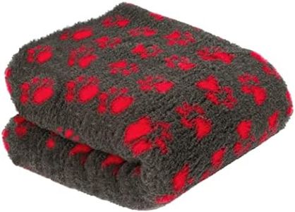 Vet Bedding Non Slip Profleece® Originale Tappeto per Cani e Gatti Incontinenti, Anziani, Malati. Termoisolante Filtra i Liquidi Mantiene Il Pelo Asciutto. 100 x 75 cm Set 2 pezzi (Rosso)